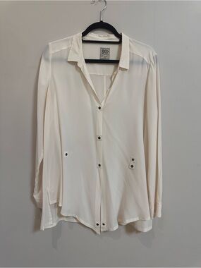 GO BY GO SILK Cream Silk Blouse